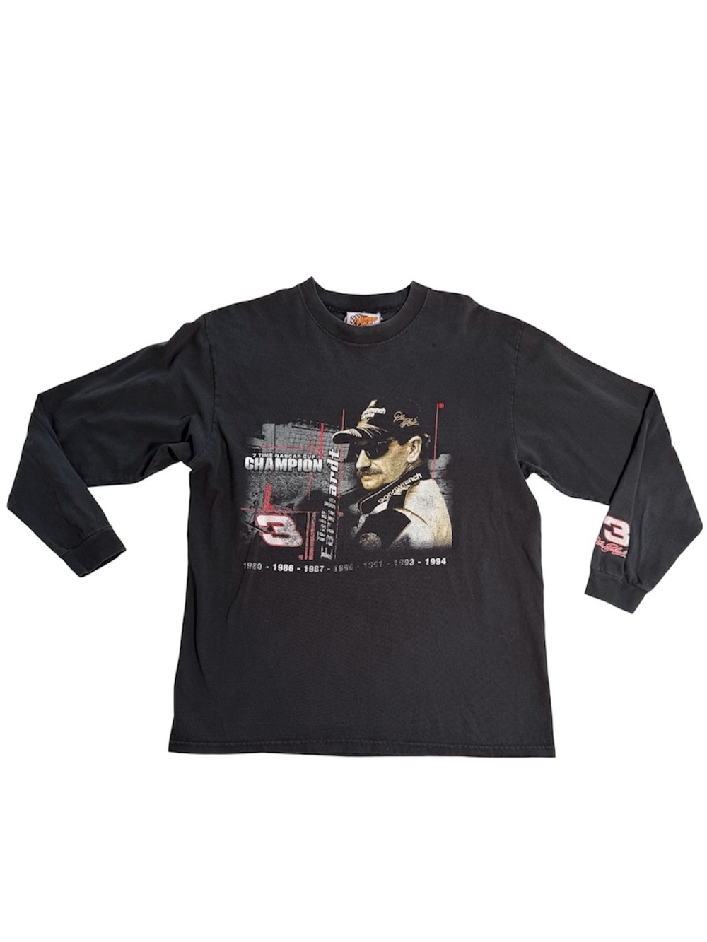 Vintage 90s Dale Earnhardt 7 Time NASCAR
Champion Long Sleeve Shirt Black Size L
